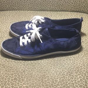 Women’s size 12 Coach navy blue sneakers